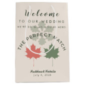 Moderne Boho-Herbsthochzeits-Empfangsgeschenke Mittlere Geschenktüte (Vorderseite)