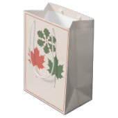 Moderne Boho-Herbsthochzeits-Empfangsgeschenke Mittlere Geschenktüte (Rückseite Schrägansicht)