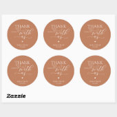 Moderne Boho-Hochzeit Süße Herz-Dankeschön-Geschen Runder Aufkleber (Blatt)