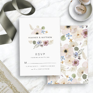 Moderne Boho-Hochzeits-RSVP-Karte RSVP Karte