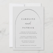 Moderne Boho Hochzeitseinladung in Grau Einladung (Vorderseite)