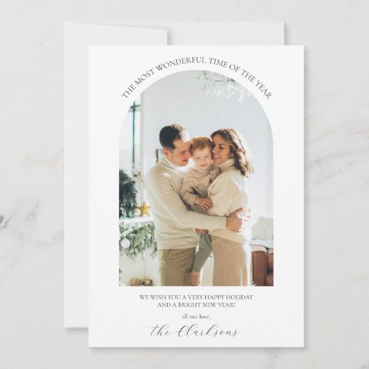 Moderne Boho Holiday Card Einladung (Vorderseite)