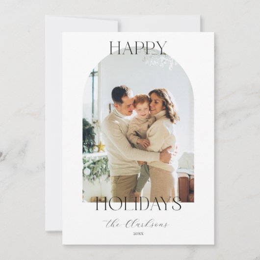Moderne Boho Holiday Card Einladung (Vorderseite)