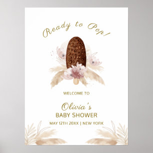 Moderne Boho Ice Cream Popcicle Baby Dusche Willko Poster