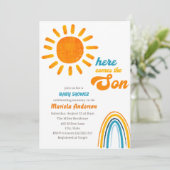 Moderne Boho Kinderzimmer Mobile Baby Dusche Einla Einladung (Stehend Vorderseite)