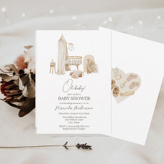 Moderne Boho Kinderzimmer Mobile Baby Dusche Einladung