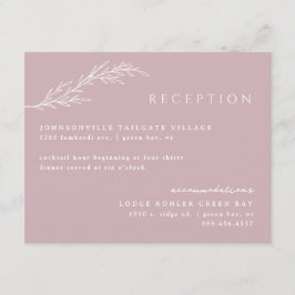 Moderne Boho-Kontur mit Blumen in Rosa Begleitkarte