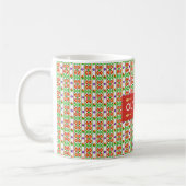 Moderne Boho-Kreuzstich nahtloses Volk Muster Kaffeetasse (Links)