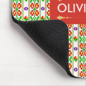 Moderne Boho-Kreuzstich nahtloses Volk Muster Mousepad (Ecke)