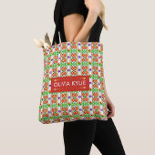 Moderne Boho-Kreuzstich nahtloses Volk Muster Tasche (Von Nahem)