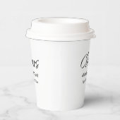 Moderne Boho Lässige Script Hochzeitsempfehlung Pappbecher (Rechts)