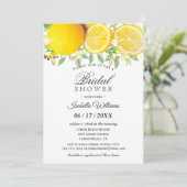 Moderne Boho Lemon Summer Bridal Dusche Einladung (Stehend Vorderseite)