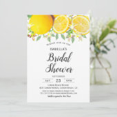 Moderne Boho Lemon Summer Bridal Dusche Einladung (Stehend Vorderseite)