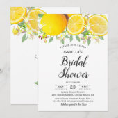 Moderne Boho Lemon Summer Bridal Dusche Einladung (Vorne/Hinten)