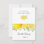 Moderne Boho Lemon Summer Wedding Platzkarte (Vorderseite)