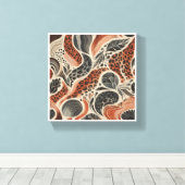 Moderne Boho-Leopardenprint - abstraktes Tierfell Leinwanddruck (Insitu (Holzboden))