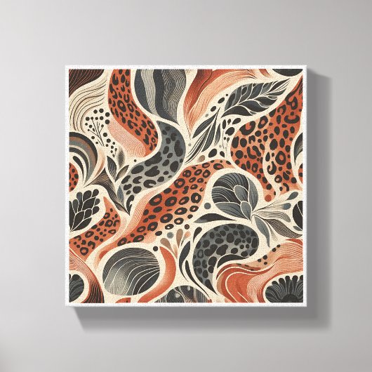 Moderne Boho-Leopardenprint - abstraktes Tierfell Leinwanddruck (Vorderseite)