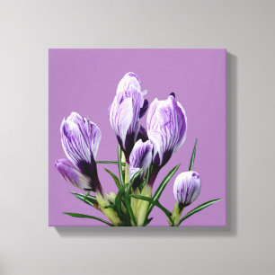 Moderne boho lila Blumen trendige digitale Kunst Leinwanddruck