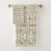 Moderne Boho-Lineargeometrie ID1276 Badhandtuch Set (Insitu)
