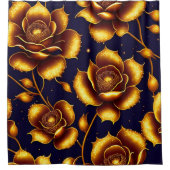 Moderne Boho Luxury Gold Rose Collection Duschvorhang (Vorderseite)