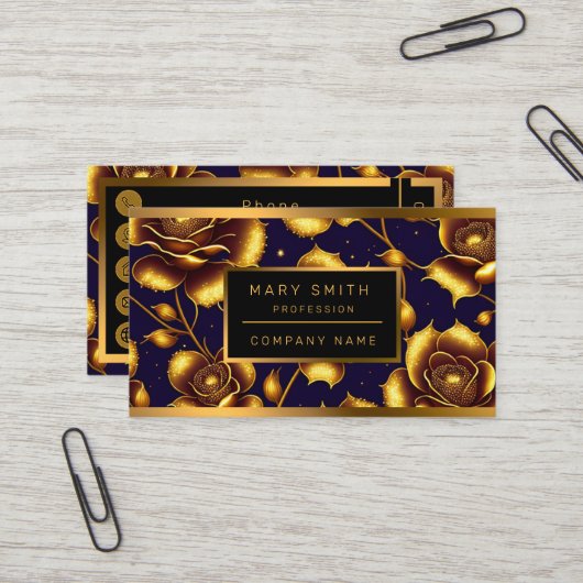 Moderne Boho Luxury Gold Rose Collection Visitenkarte (Vorderseite/Rückseite Beispiel)