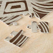 Moderne Boho-Makramee-Kritzeleien Braun Puzzle (Seite)