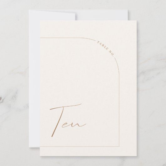 Moderne Boho Minimal Arch Table 10 Tischnummern (Vorderseite)