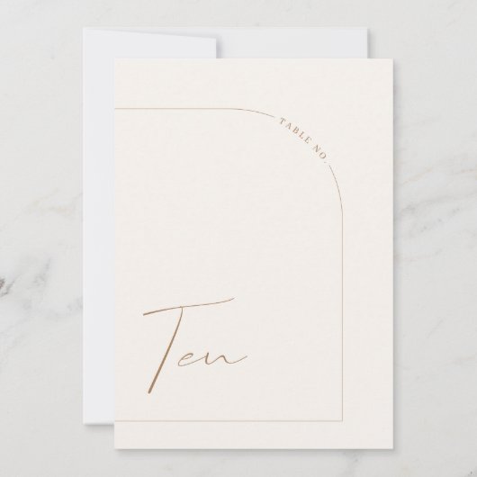 Moderne Boho Minimal Arch Table 10 Tischnummern (Rückseite)