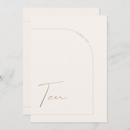 Moderne Boho Minimal Arch Table 10 Tischnummern (Vorne/Hinten)
