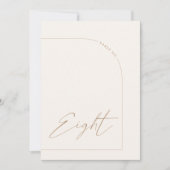 Moderne Boho Minimal Arch Table Acht Tischnummer (Vorderseite)