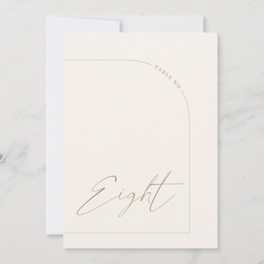 Moderne Boho Minimal Arch Table Acht Tischnummer (Rückseite)