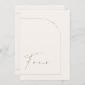 Moderne Boho Minimal Arch Table Vier Tischnummer (Vorne/Hinten)