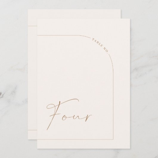Moderne Boho Minimal Arch Table Vier Tischnummer (Vorne/Hinten)