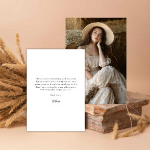 Moderne Boho-Minimal-Hochzeitsdusche-Foto Dankeskarte