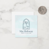 Moderne Boho Minimal Palm Tree Business Note Card Mitteilungskarte (Vorderseite/Rückseite Beispiel)