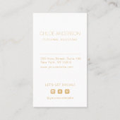 Moderne Boho Minimalistisch Business Card Visitenkarte (Rückseite)