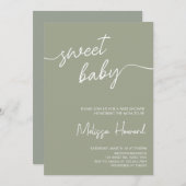 Moderne Boho Minimalistisch Gender Neutral Baby Du Einladung (Vorne/Hinten)