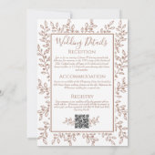 Moderne Boho Mocha Mousse Botanische Minimale Hoch Einladung (Rückseite)