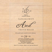 Moderne Boho Monogram Akronylic Wedite Einladung (Vorderseite)