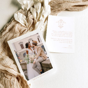 Moderne Boho-Monogramm Foto-Hochzeits-Dankeschön Dankeskarte