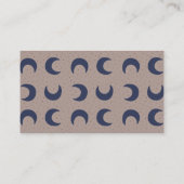 Moderne Boho Moons Beige Blue Simple Trendy Visitenkarte (Rückseite)