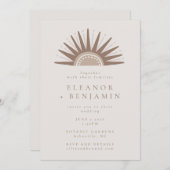 Moderne Boho Natur Sun Form Taupe Einzigartige Hoc Einladung (Vorne/Hinten)
