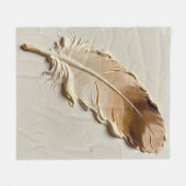 Moderne Boho-Neutrale Beige 3D Texturierte Federku Fleecedecke (Vorderseite (Horizontal))