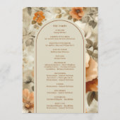 Moderne Boho-Neutrale Rust-Beige-Sage-Blumen-Hochz Programm (Rückseite)