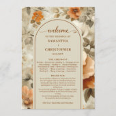 Moderne Boho-Neutrale Rust-Beige-Sage-Blumen-Hochz Programm (Vorderseite)