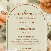 Moderne Boho-Neutrale Rust-Beige-Sage-Blumen-Hochz Programm