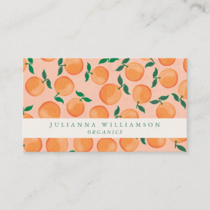 Moderne Boho-Orangen Zitrusfrüchte Blush Grün Visitenkarte