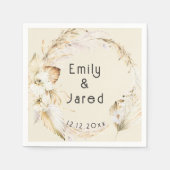 Moderne Boho Palm Orchids Hochzeit Serviette (Vorderseite)