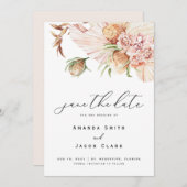 Moderne Boho Pampas Getrocknete Wüste retten die D Einladung (Vorne/Hinten)