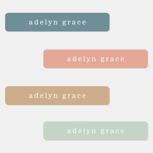 Moderne Boho Pastel Girl Name Labels Etiketten (Gruppe)